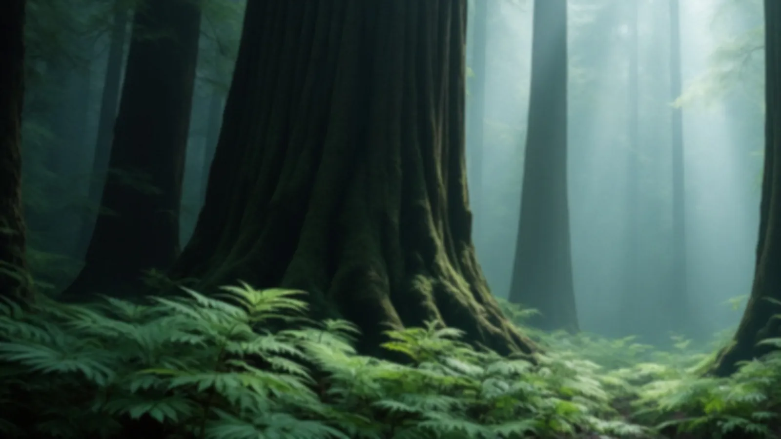 Tall redwood trunks in a misty forest with soft green ferns and morning light rays, the FundRedwood view of personal loans online, $100 – $5,000